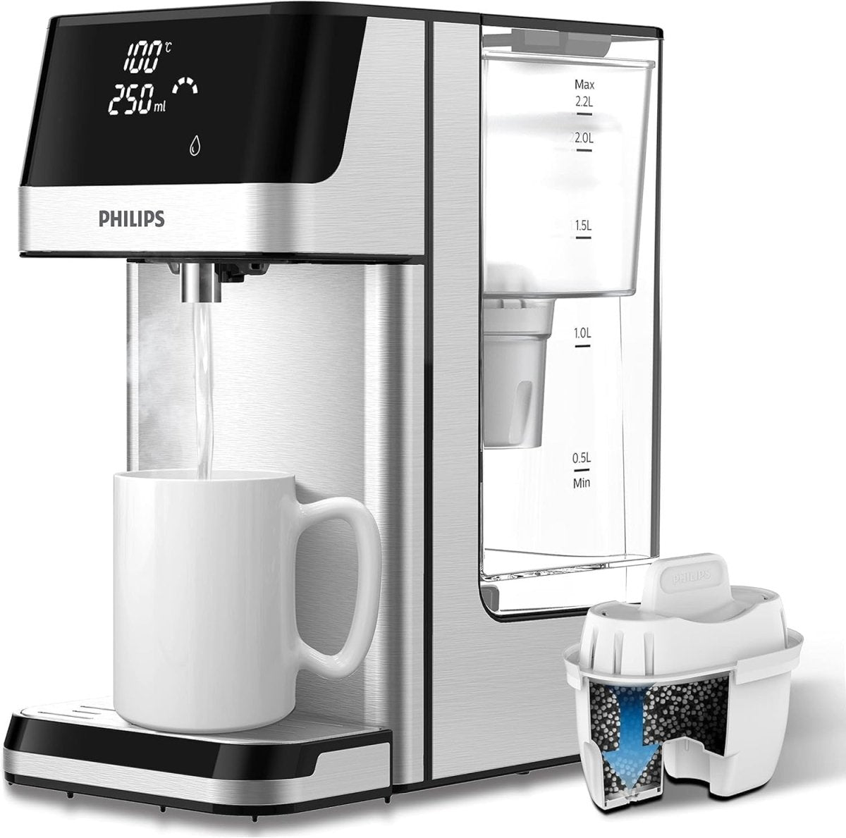 Instant Hot & Ambient Water Dispenser 2.2L | Filtered Touch Screen Control - Kwikley