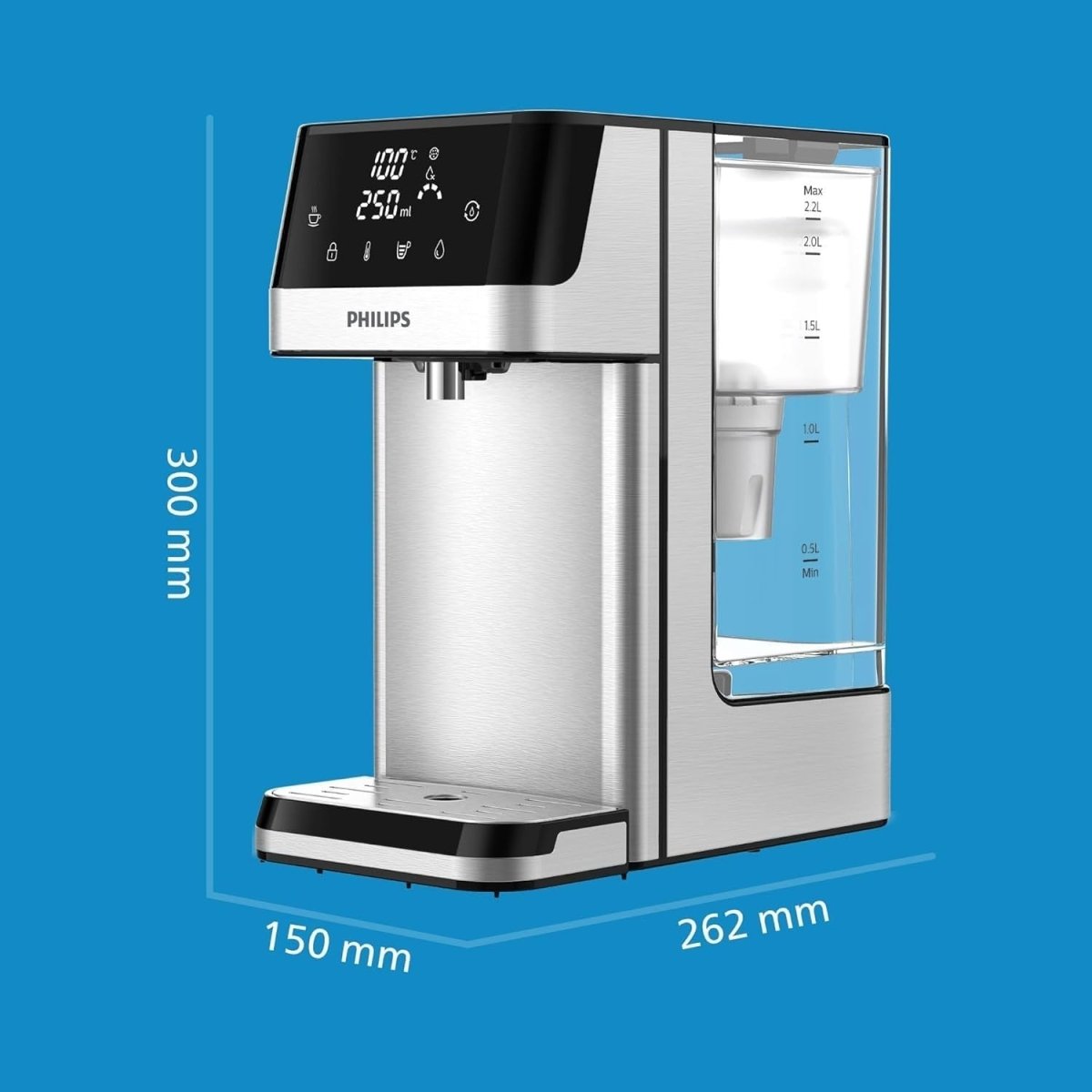 Instant Hot & Ambient Water Dispenser 2.2L | Filtered Touch Screen Control - Kwikley