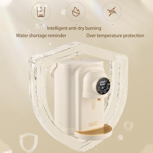 Instant Hot Water Dispenser 3.8L Touch Control 6 Temp Settings Overheat Safe - Kwikley