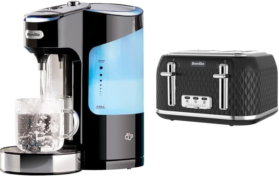 Instant Hot Water Dispenser 3kW Fast Boil 2L + 4 Slice Toaster Set - Kwikley