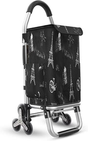 Insulated 36L Stair Climber Shopping Cart 6 - Wheel Lightweight Aluminium Trolley - Kwikley