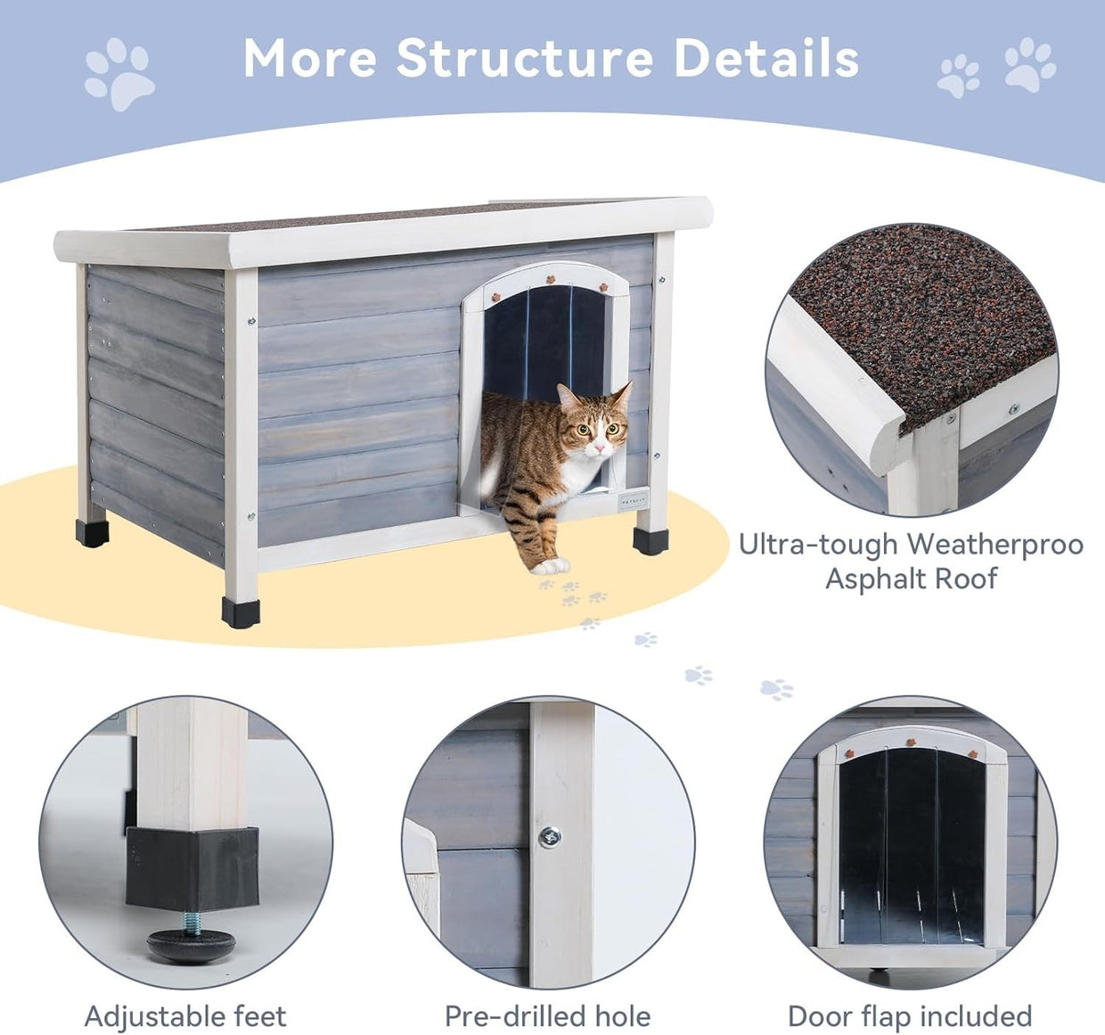Insulated Outdoor Wooden Dog House with Removable Floor & Waterproof Roof - Kwikley
