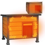 Insulated Wooden Cat House with Metal Frame & Waterproof Roof 57x45x43cm - Kwikley