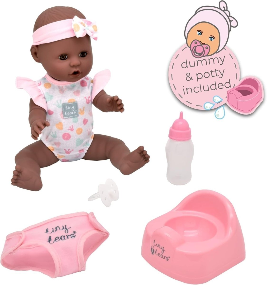 Interactive Baby Doll 38cm Crying Wetting w Potty Bottle Nurture Toy - Kwikley