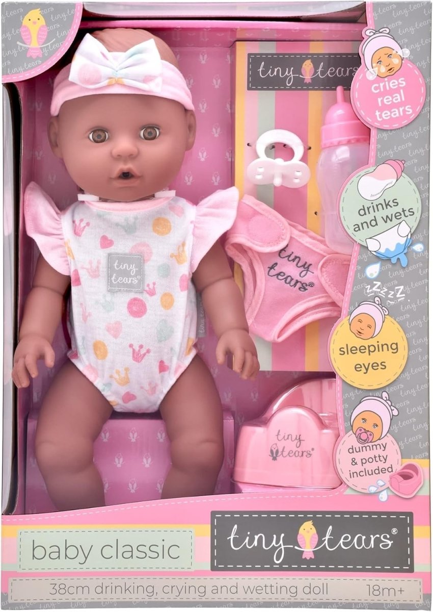 Interactive Baby Doll 38cm Crying Wetting w Potty Bottle Nurture Toy - Kwikley
