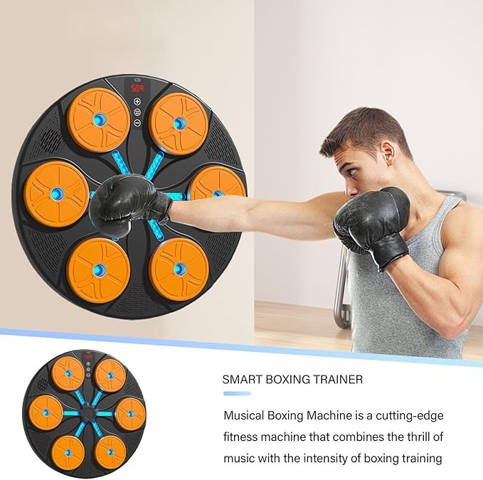 Interactive Music Boxing Wall Target RGB LED 8 Mode Home Fitness Trainer - Kwikley