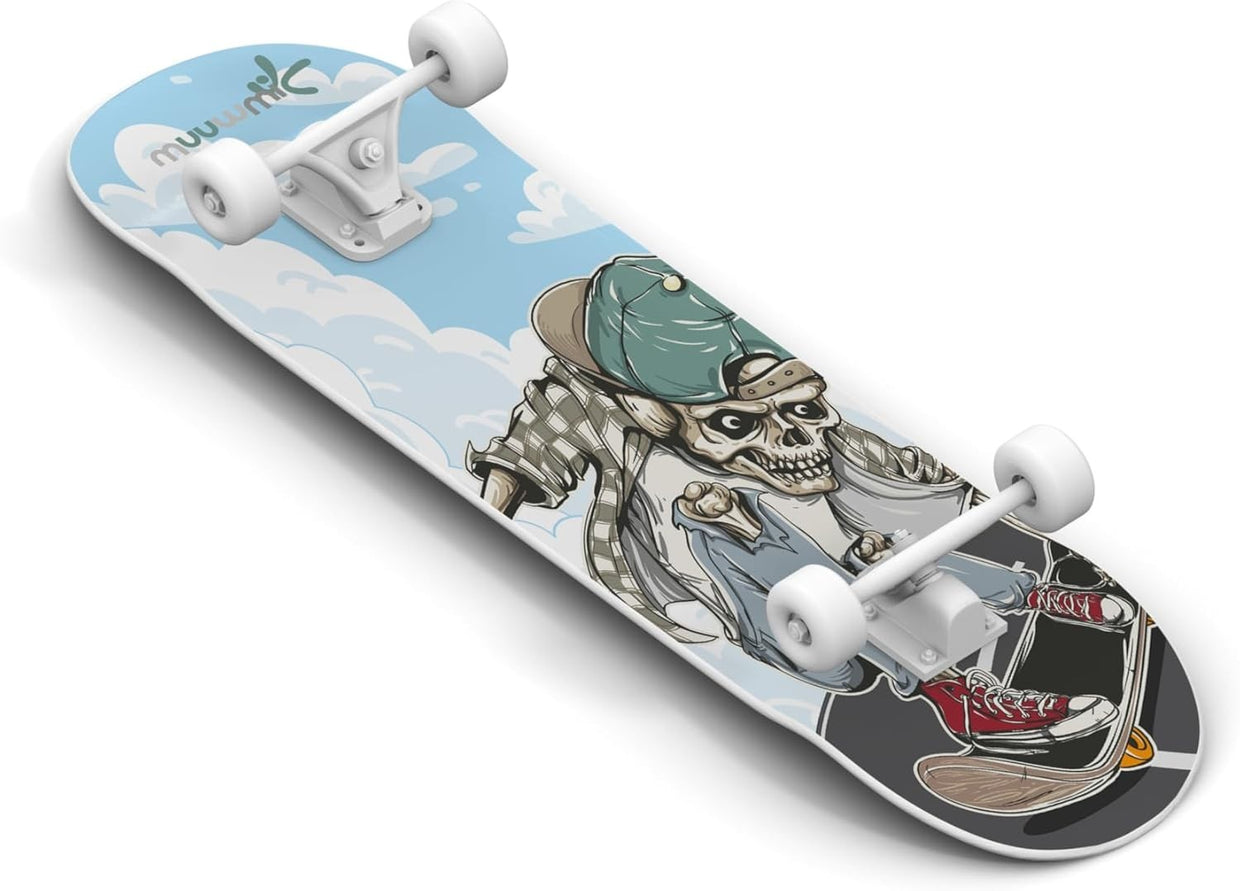 Intermediate Kids & Teens Skateboard Multi - Coloured 9.8" Deck - Kwikley