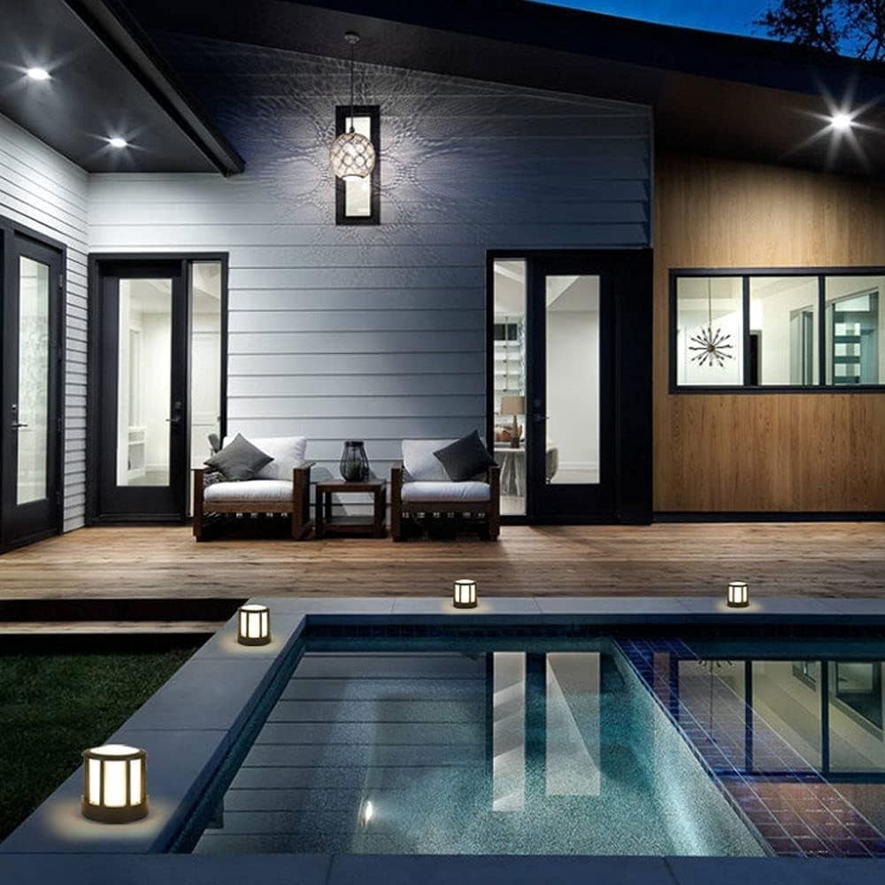 IP54 Outdoor Post Light – Black Acrylic Dome, E27 Pillar Lamp - Kwikley