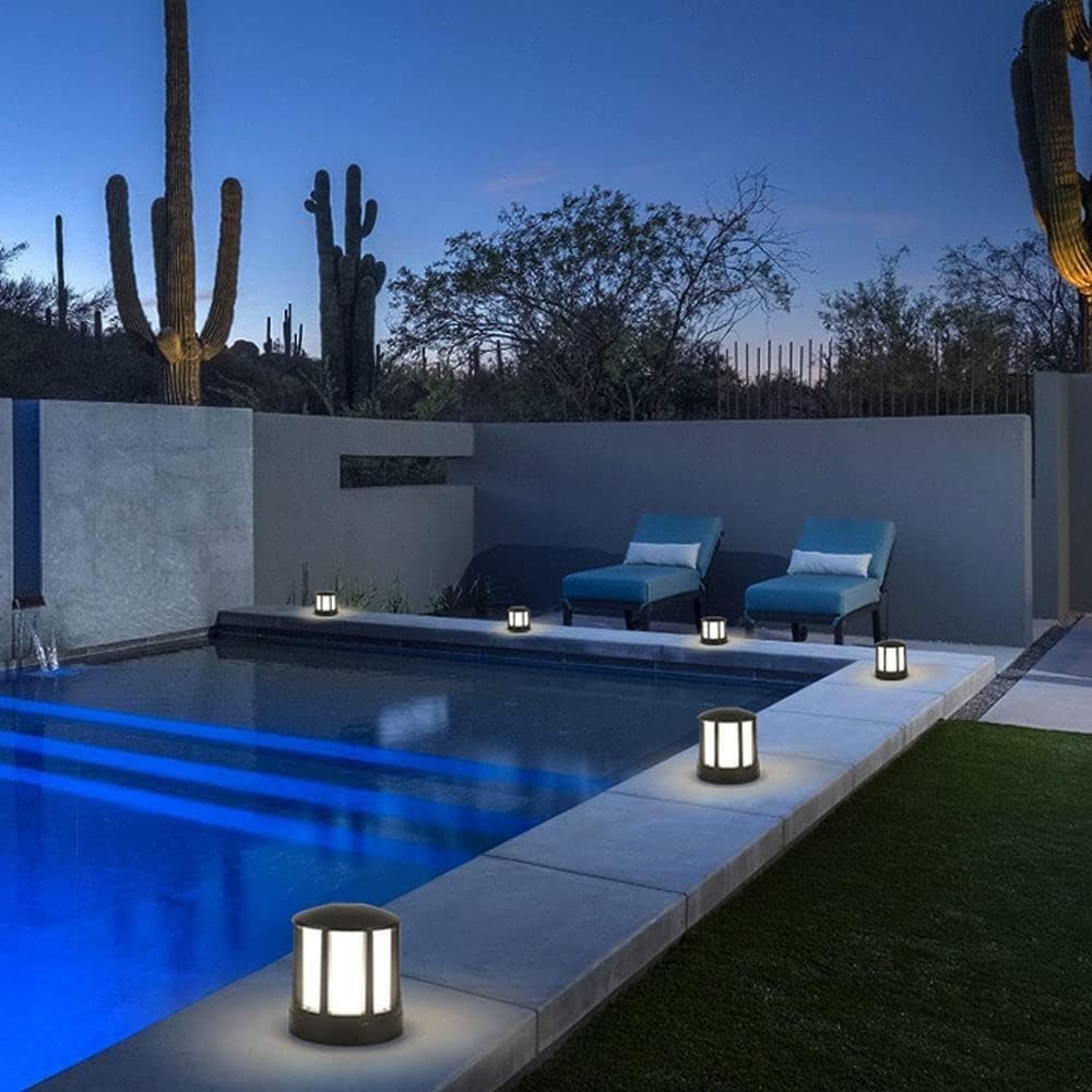 IP54 Outdoor Post Light – Black Acrylic Dome, E27 Pillar Lamp - Kwikley