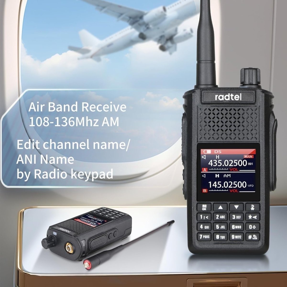 IP67 Waterproof 10W Ham Radio 256CH Air Band USB - C Long Range - Kwikley