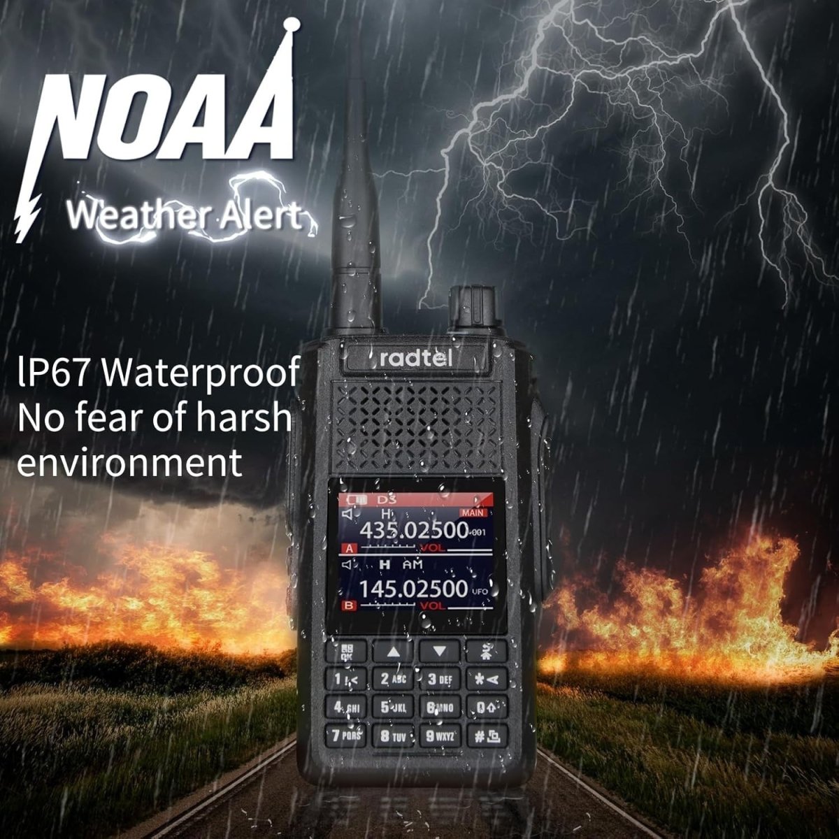 IP67 Waterproof 10W Ham Radio 256CH Air Band USB - C Long Range - Kwikley