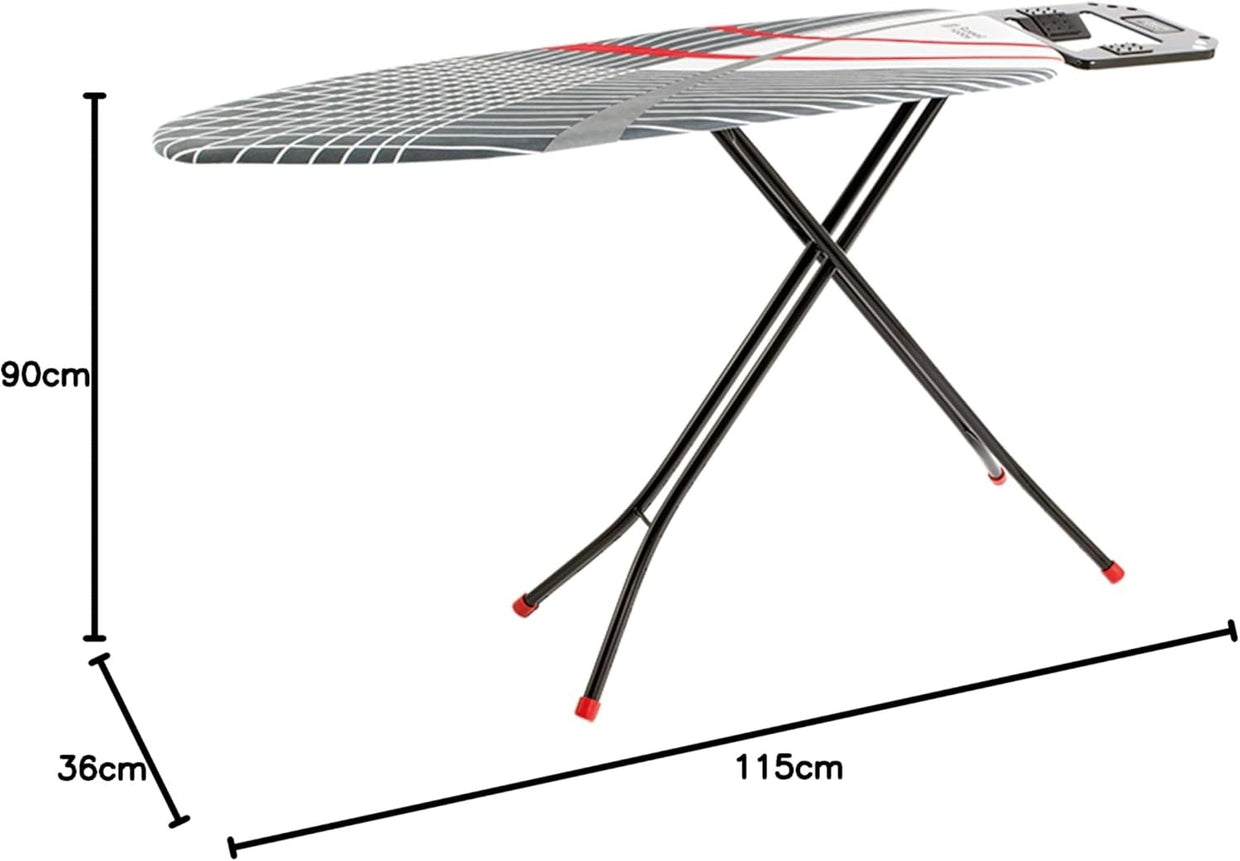 Ironing Board 115x36cm Adjustable Height Foldable Non Slip Iron Rest - Kwikley