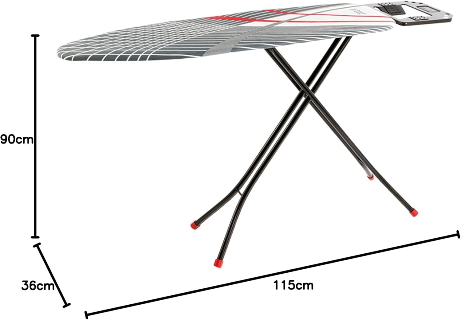 Ironing Board 115x36cm Adjustable Height Foldable Non Slip Iron Rest - Kwikley