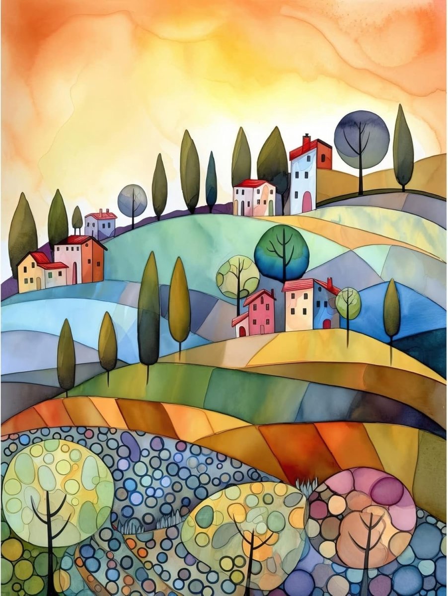 Italian Countryside Landscape Canvas Art Print 18×24 in Wall Decor - Kwikley