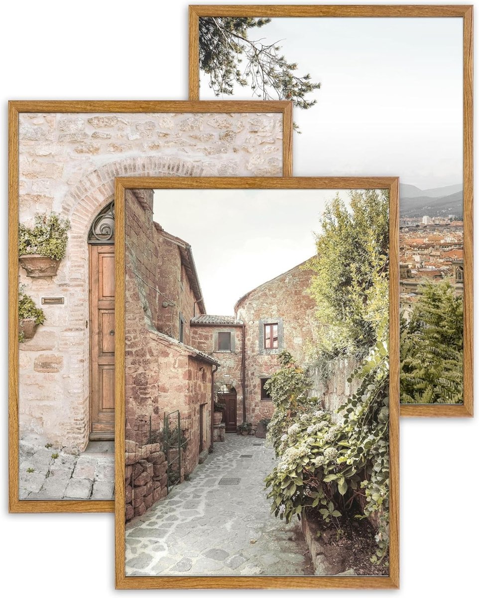 Italy Tuscany Wall Art Set of 3 Framed Landscape Prints 60x40cm - Kwikley