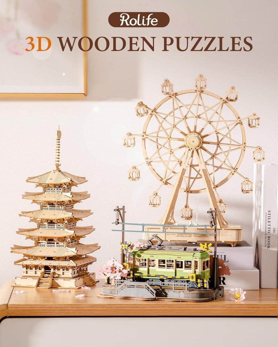 Japanese Pagoda 3D Wooden Puzzle 275 Piece Model Kit Home Decor Gift - Kwikley