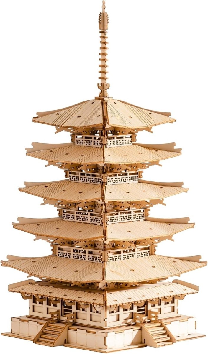 Japanese Pagoda 3D Wooden Puzzle 275 Piece Model Kit Home Decor Gift - Kwikley