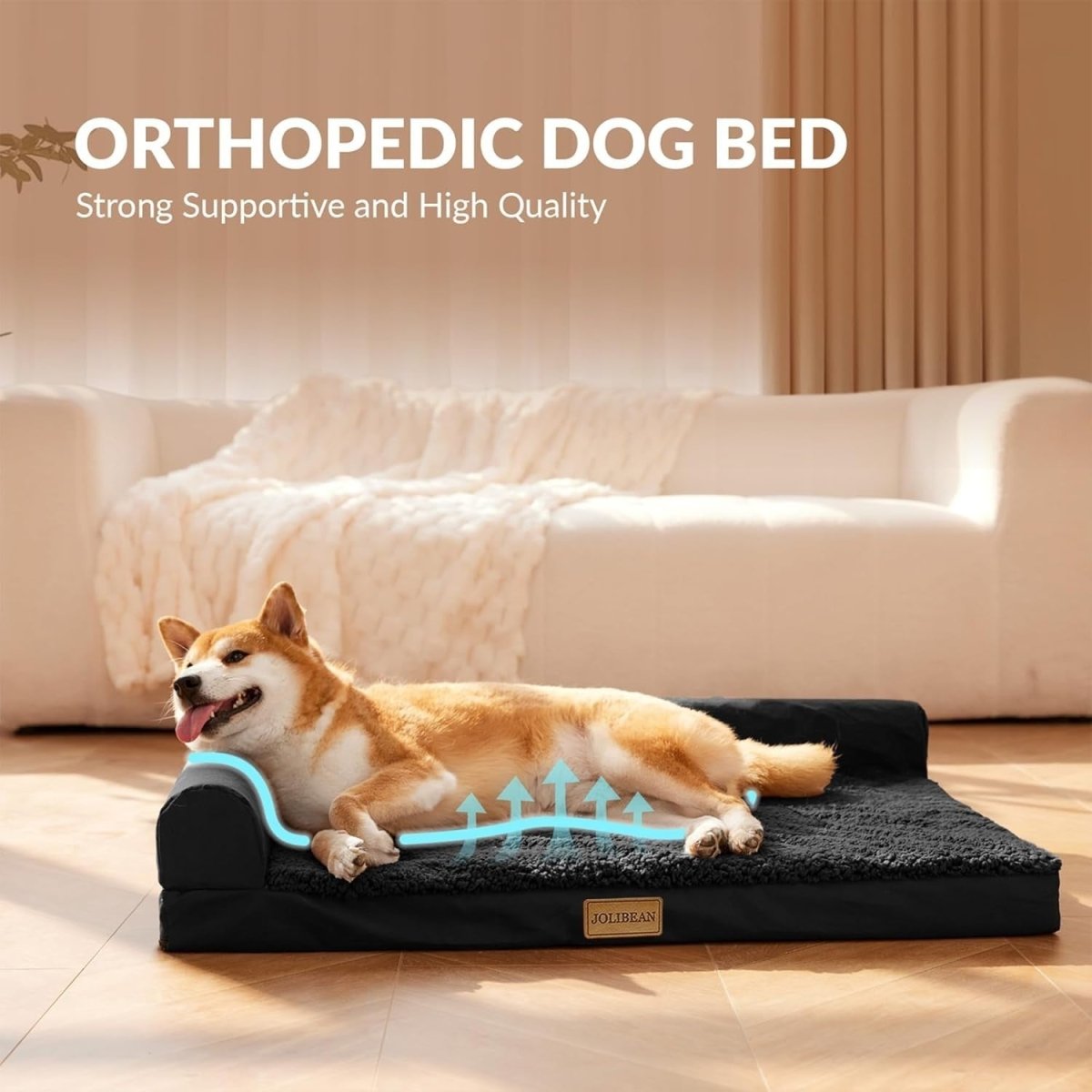 Jumbo Orthopedic Dog Bed 142x101cm Waterproof Washable Black - Kwikley
