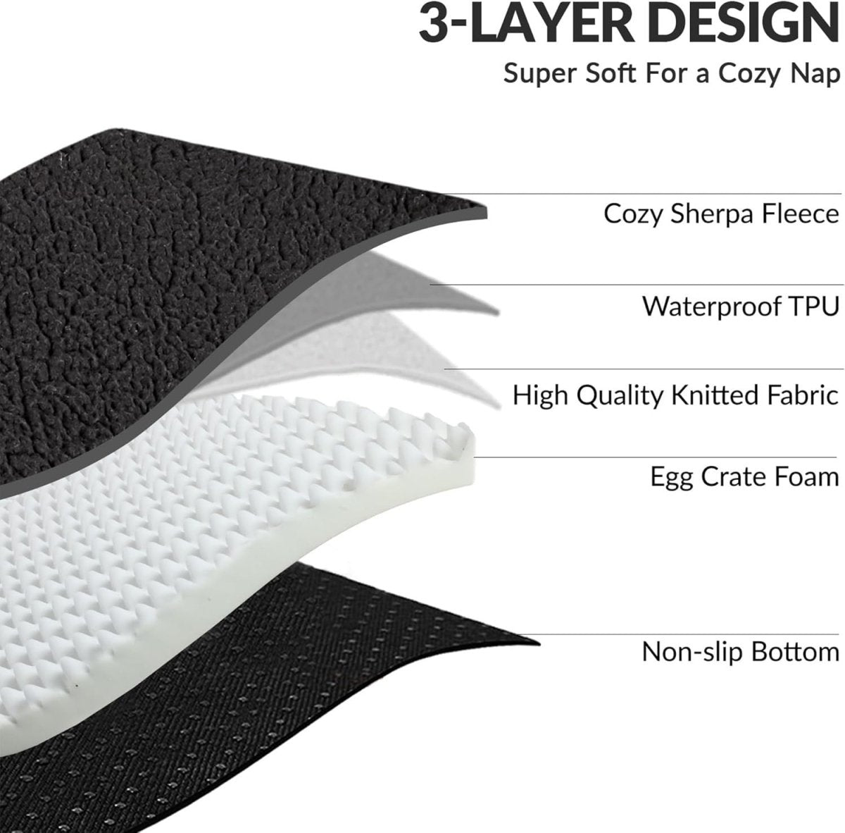 Jumbo Orthopedic Dog Bed 142x101cm Waterproof Washable Black - Kwikley