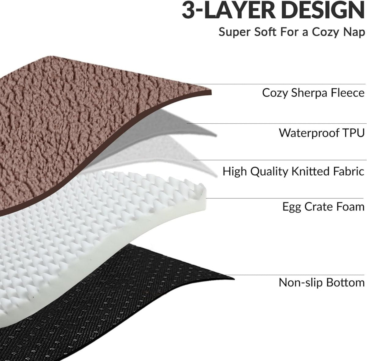 Jumbo Orthopedic Dog Bed 142x101cm Waterproof Washable Brown - Kwikley