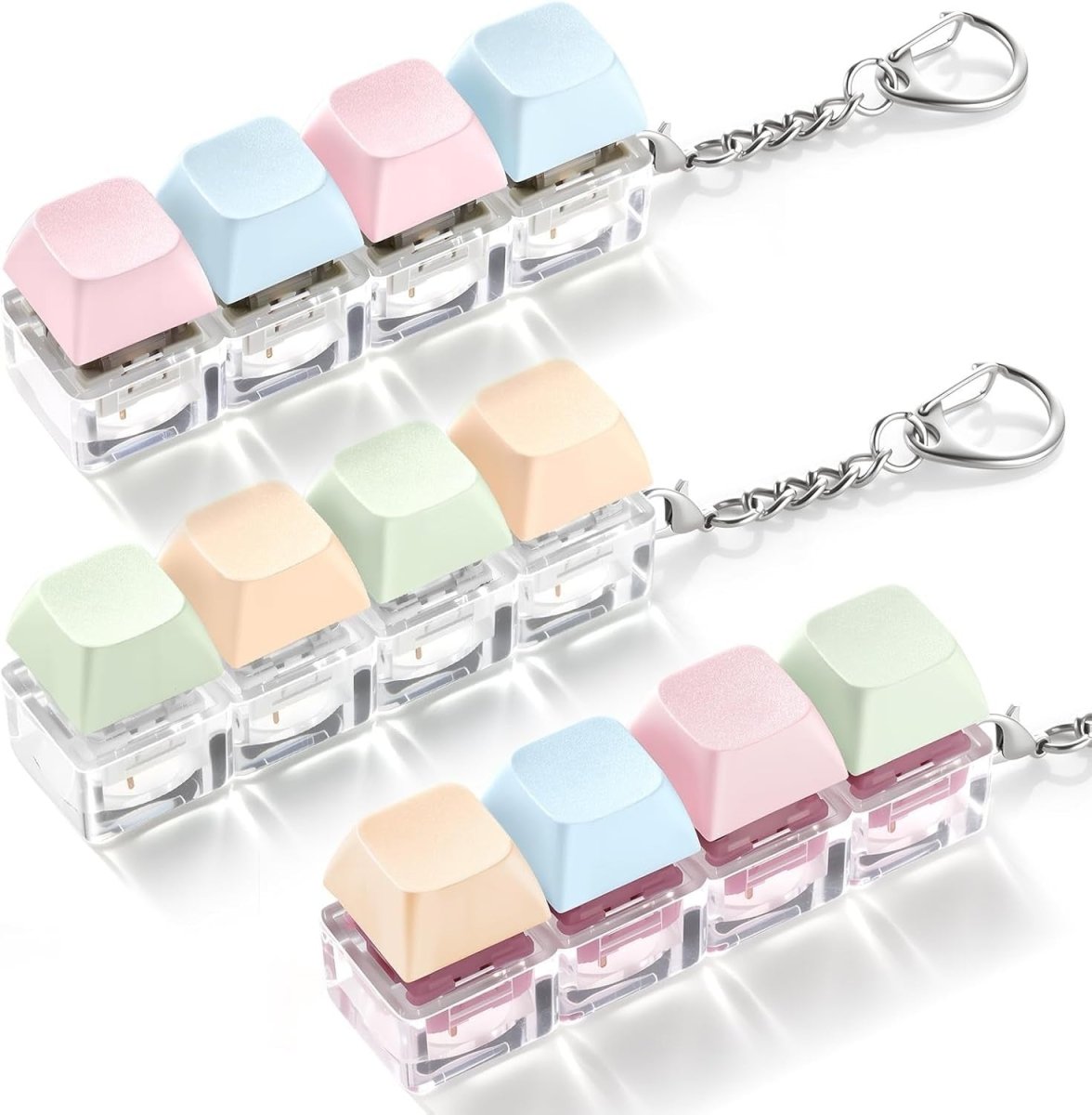 Keyboard Fidget Clicker Keychain Silent Clicky Stress Relief Focus Toy - Kwikley