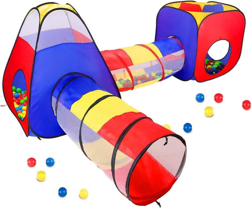 Kids 4in1 Pop Up Play Tent Tunnel Ball Pit Indoor Outdoor - Kwikley