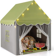 Kids Castle Play Tent Indoor Outdoor w/ Lights Mat Girls Boys Gift - Kwikley