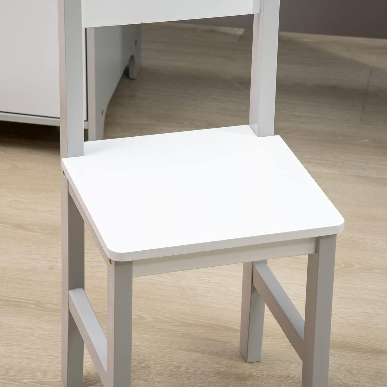 Kids Desk and Chair Set with Whiteboard & Storage – Grey Study Table - Kwikley