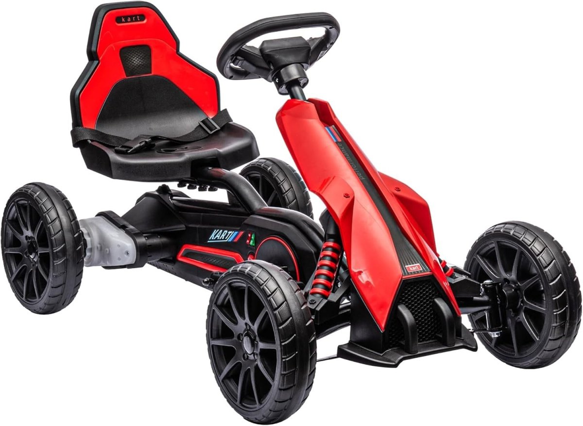 Kids Electric Go Kart 12V Drift Kart Ride On Car Red Seat Belt 30kg - Kwikley