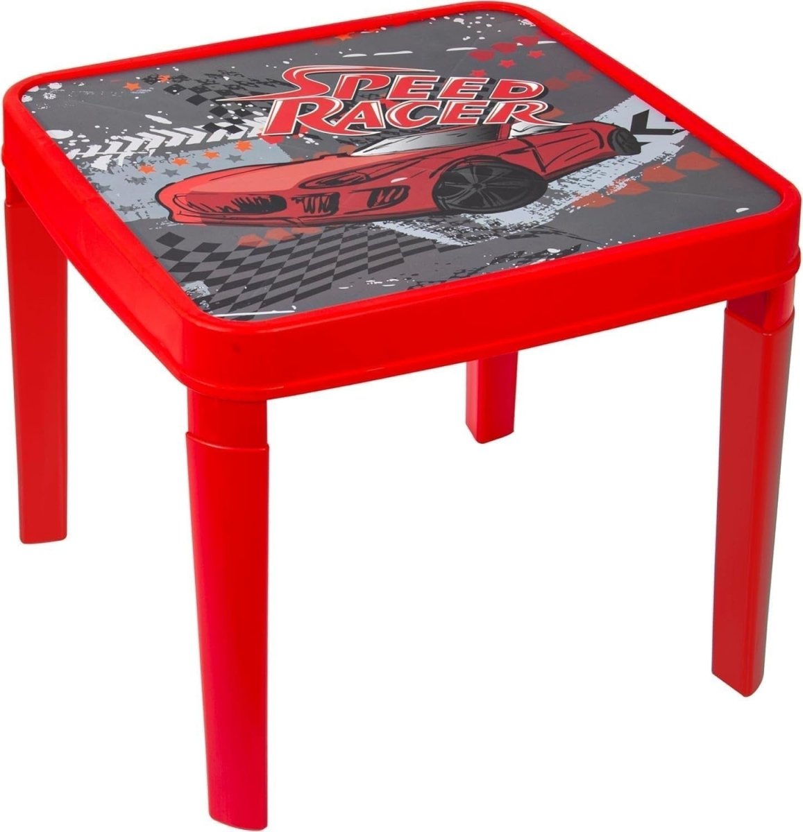 Kids Folding Table & Chair Set Plastic Stackable Indoor Outdoor Red - Kwikley