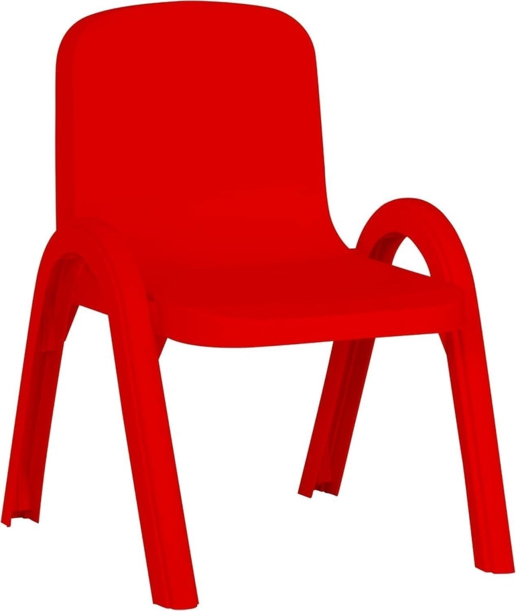 Kids Folding Table & Chair Set Plastic Stackable Indoor Outdoor Red - Kwikley