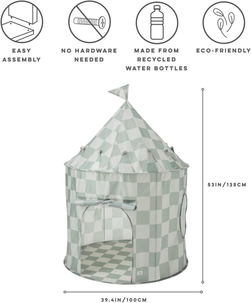 Kids Indoor Play Tent Castle Fort Recycled Fabric Pop Up Playhouse - Kwikley