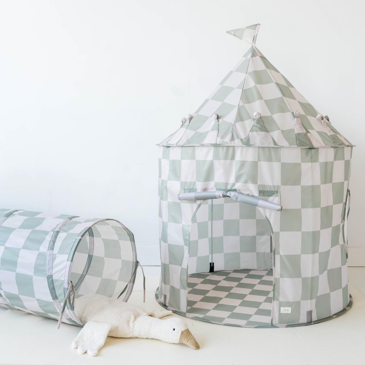 Kids Indoor Play Tent Castle Fort Recycled Fabric Pop Up Playhouse - Kwikley