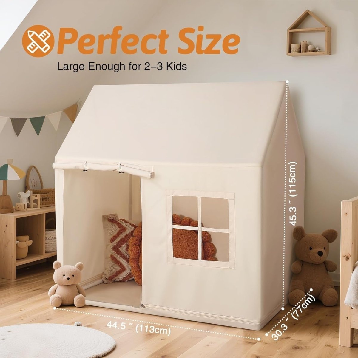 Kids Indoor Teepee Play Tent Toddler Playhouse Fairy Tale Gift - Kwikley