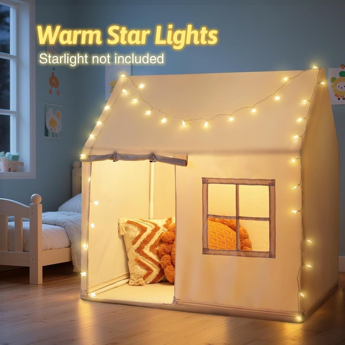 Kids Indoor Teepee Play Tent Toddler Playhouse Fairy Tale Gift - Kwikley