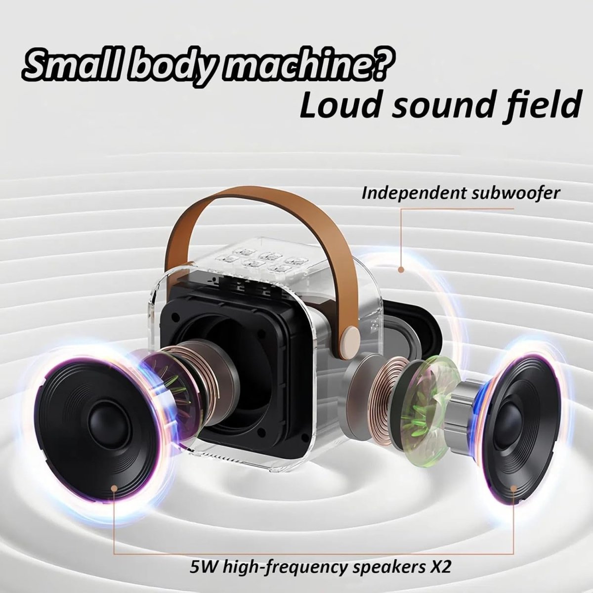 Kids Karaoke Machine 2 Microphones Bluetooth Speaker LED Lights Toy - Kwikley