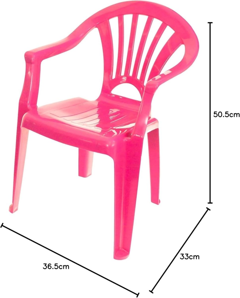 Kids Plastic Chair Stackable Lightweight Children Party Picnic Seat Pink - Kwikley