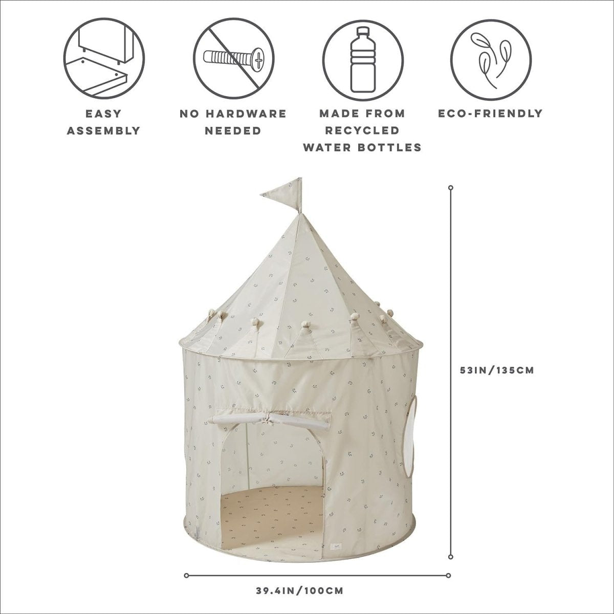 Kids Play Tent Indoor Castle Playhouse Pop Up Toddler Fort - Kwikley