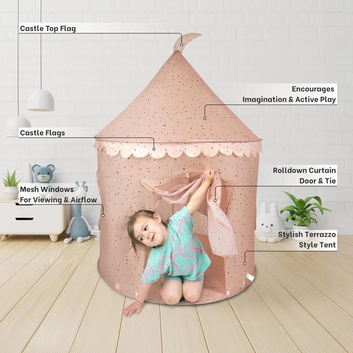 Kids Pop Up Play Tent and Tunnel Indoor Outdoor Play Den Set - Kwikley