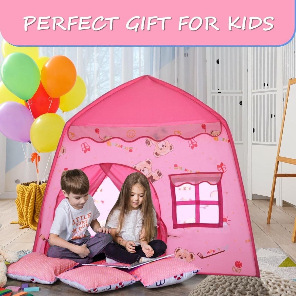 Kids Pop Up Play Tent Dome Castle Easy Setup Indoor Outdoor - Kwikley