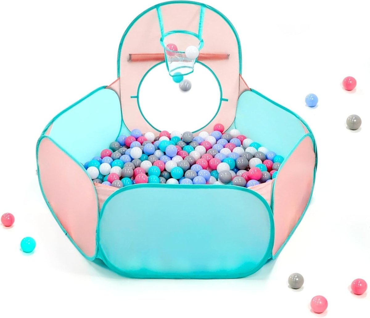 Kids Pop Up Playhouse Tent With Crawl Tunnel & Ball Pit Set - Kwikley