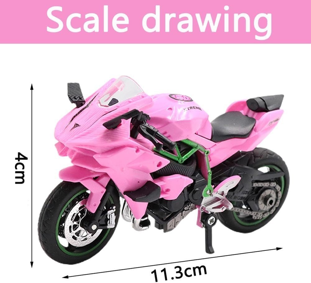 Kids Pull - Back Motorbike Toy - Realistic Ride - On Model, Durable & Safe Gift - Kwikley