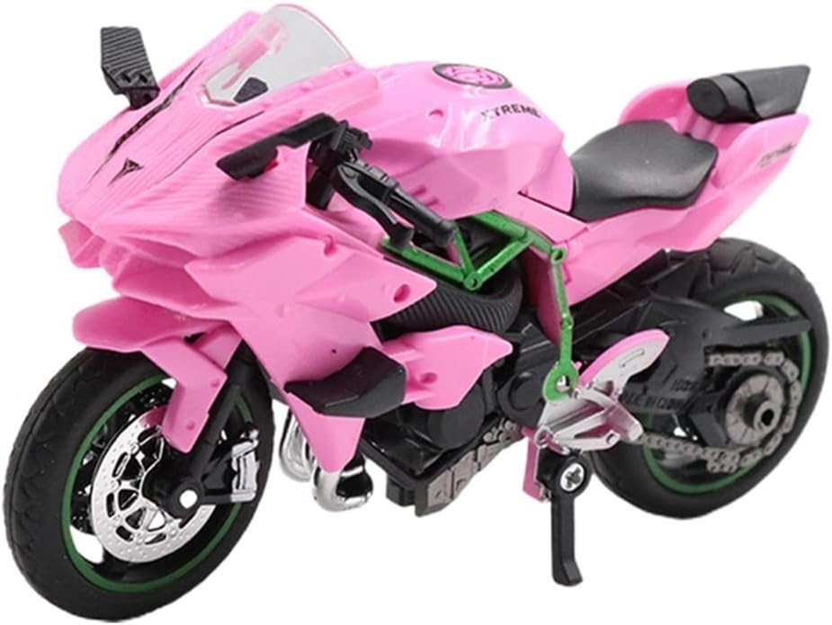 Kids Pull - Back Motorbike Toy - Realistic Ride - On Model, Durable & Safe Gift - Kwikley