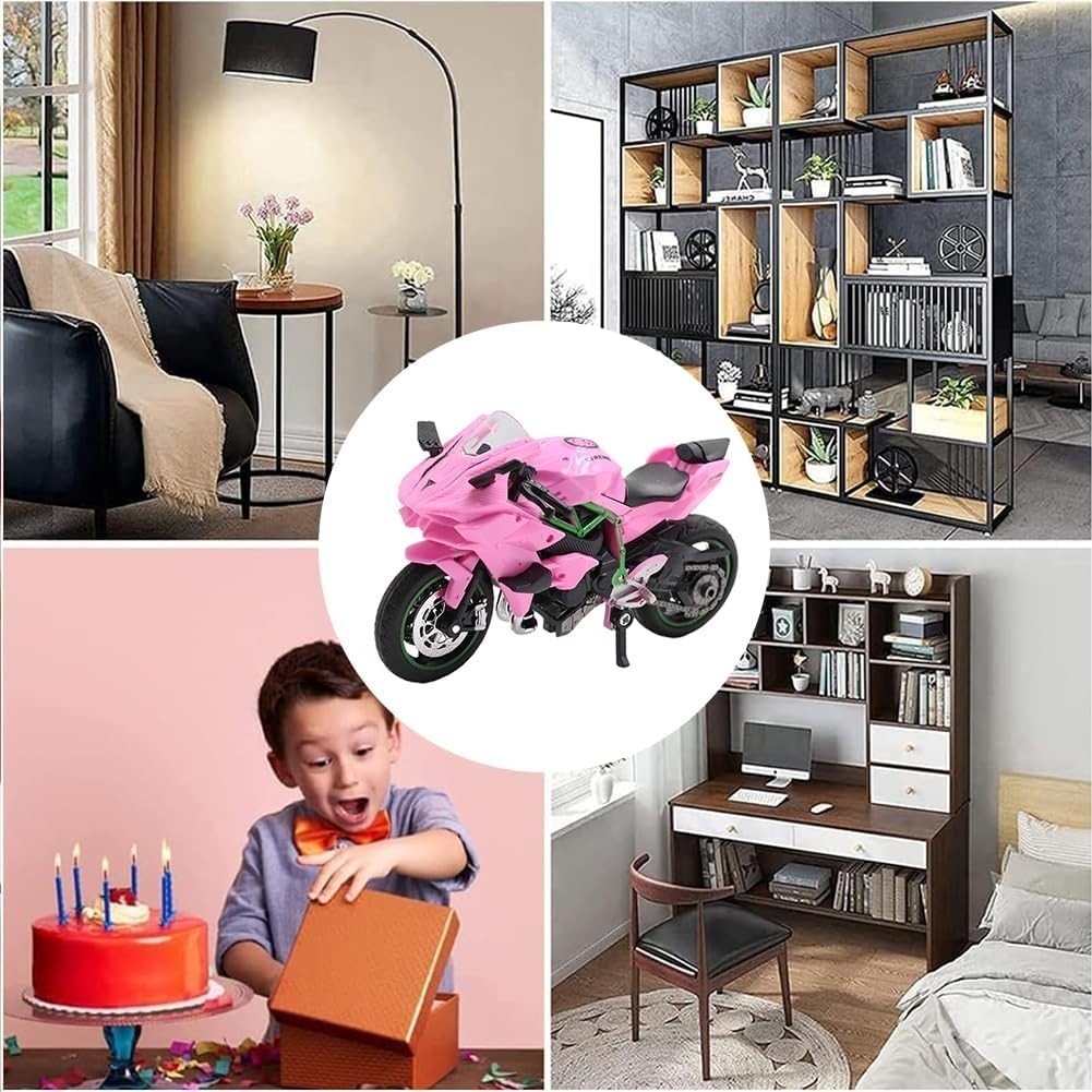 Kids Pull - Back Motorbike Toy - Realistic Ride - On Model, Durable & Safe Gift - Kwikley