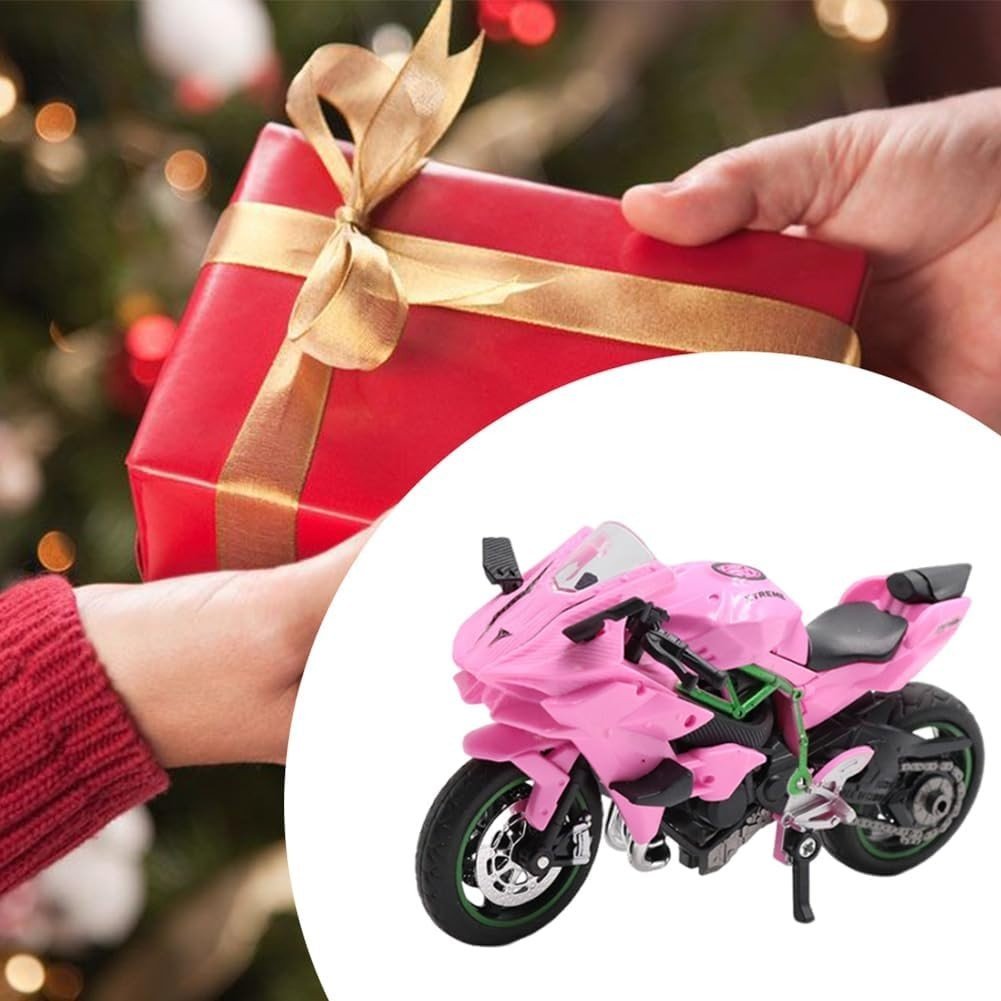 Kids Pull - Back Motorbike Toy - Realistic Ride - On Model, Durable & Safe Gift - Kwikley