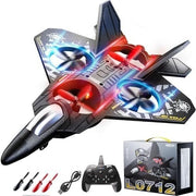 Kids RC Airplane Drone with Lights, 360° Flips, Auto Hover, Easy Flight - Kwikley