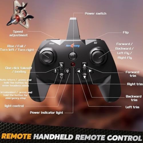 Kids RC Airplane Drone with Lights, 360° Flips, Auto Hover, Easy Flight - Kwikley
