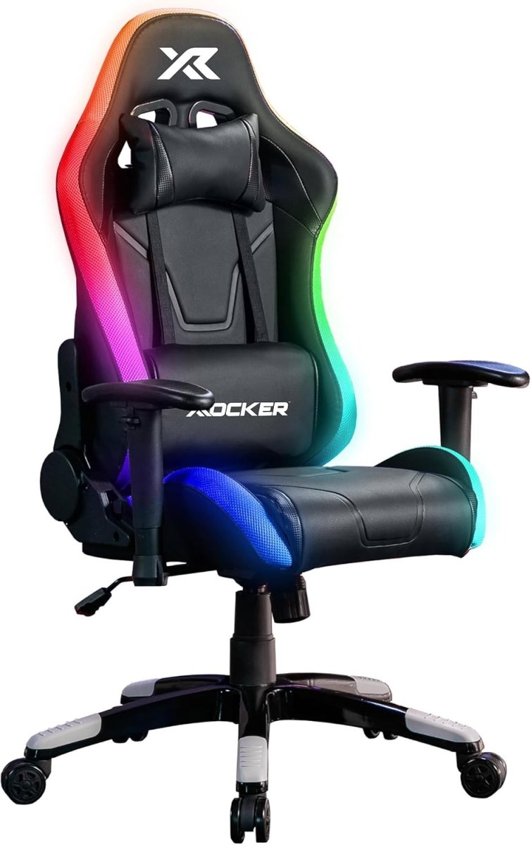 Kids RGB Gaming Chair High Back LED eSports Chair Adjustable Black - Kwikley