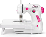 Kids Sewing Machine Kit Foot Pedal Extendable Table 2 Speed White - Kwikley