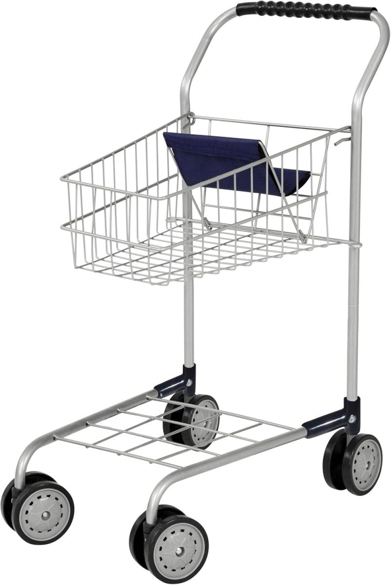 Kids Shopping Trolley Toy Supermarket Cart With Swivel Wheels - Kwikley